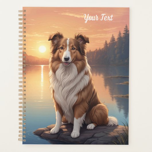 Collie standard au bord d'un lac (Devant)