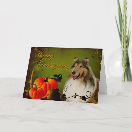 Collie Thanksgiving Card Feestdagen Kaart (Voorkant)