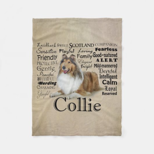 Collie Traits Fleece Blanket (Voorkant)