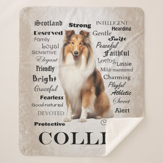 Collie Traits Sherpa Deken (Voorkant)