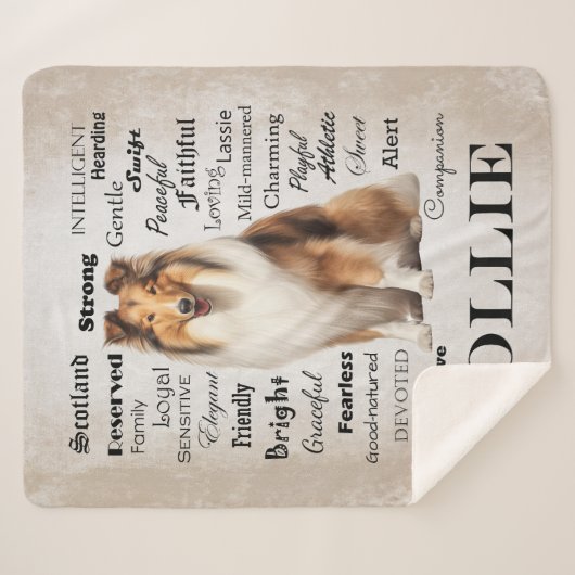 Collie Traits Sherpa Deken (Voorkant (horizontaal))