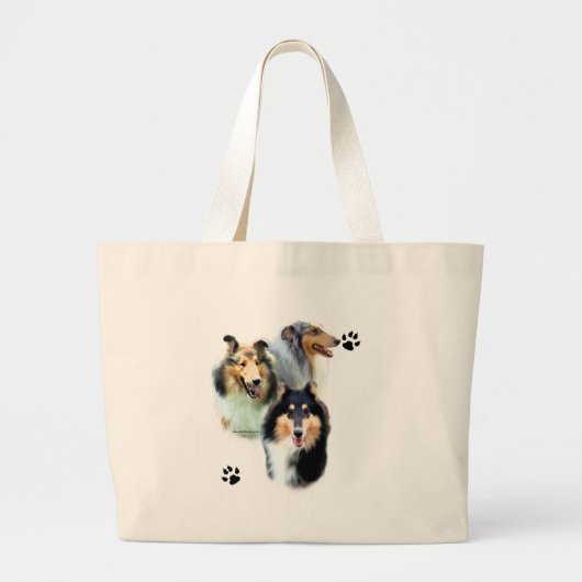 Collie Trio Grote Tote Bag (Voorkant)