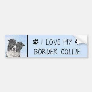 Collie-verf aan de rand - Kute Original Dog Art Bumpersticker