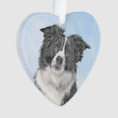 Collie-verf aan de rand - Kute Original Dog Art Ornament (voorkant)