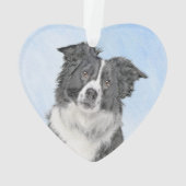 Collie-verf aan de rand - Kute Original Dog Art Ornament (achterkant)