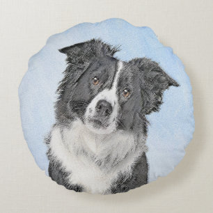 Collie-verf aan de rand - Kute Original Dog Art Rond Kussen