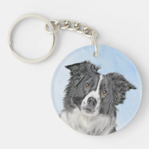 Collie-verf aan de rand - Kute Original Dog Art Sleutelhanger