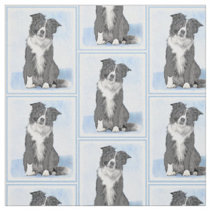 Collie-verf aan de rand - Kute Original Dog Art Stof