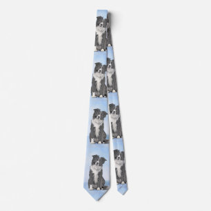 Collie-verf aan de rand - Kute Original Dog Art Stropdas