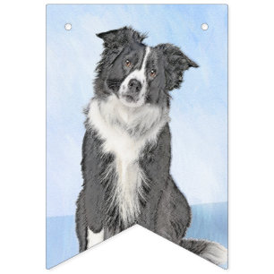 Collie-verf aan de rand - Kute Original Dog Art Vlaggetjes