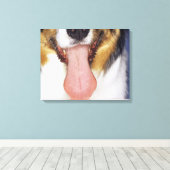Collie waggong canvas afdruk (Insitu (Houten vloer))