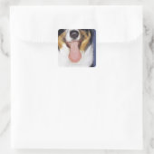 Collie waggong vierkante sticker (Tas)