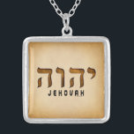 Collier י ה ו ה Jehovah<br><div class="desc">YHWH, (Yahweh, Jehovah) "Le nom de Dieu" en latin YHWH ou JHVH et articulé comme Yahweh ou Jehovah. Nom biblique du Dieu d'Israël. ► Image et texte de conception: "YHWH God of Israel" ► Appel au design : Hébreu, judaïsme, chrétiens messianiques, protestants, fidèles à l'Écriture biblique ► Conception et signification...</div>
