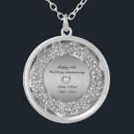 Collier 10e anniversaire du Mariage des diamants et de l'a<br><div class="desc">Diamants croisés et argent (image pas de vrais ou faux diamants) 10e anniversaire mariage colliers personnalisables.</div>