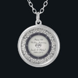 Collier 10ème Anniversaire de noces d'argent<br><div class="desc">20ème Motif d'anniversaire de mariage - illustration par Amelia Carrie</div>