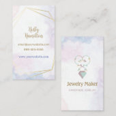 Collier à bijoux Carte de visite d'aquarelle (Devant / Derrière)