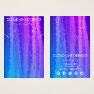 Collier à oreille bleu violet Bijoux Carte d'affic