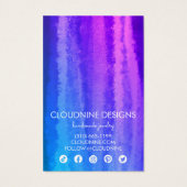 Collier à oreille bleu violet Bijoux Carte d'affic (Dos)