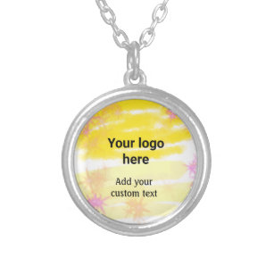 Collier Aquarelle jaune simple ajouter votre logo texte pe