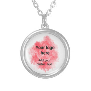 Collier Aquarelle rouge simple ajouter votre logo texte pe