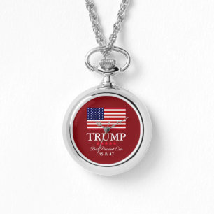 COLLIER ARGENT MONTRE PRÉSIDENT DONALD TRUMP
