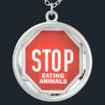 Collier Arrêter de manger Animaux Végétariens Végétariens<br><div class="desc">Arrêtez de manger des animaux Parfait pour les animaux qui aiment Vegan ou végétarien dans votre vie.</div>