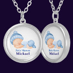 Collier Baby shower personnalisé<br><div class="desc">Collier En Argent Personnalisé En Baby shower Cute. Ajoutez le nom de votre bébé.</div>