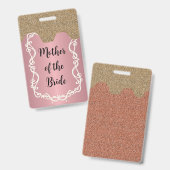 Collier badge pour la mère de la mariée pour enter (Avant & arrière)