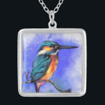 Collier Beau Kingfisher Bird - Aquarelle Migned Art<br><div class="desc">Beau Kingfisher Bird - Aquarelle Migned Peinture Art Exotique Blue Fisher</div>