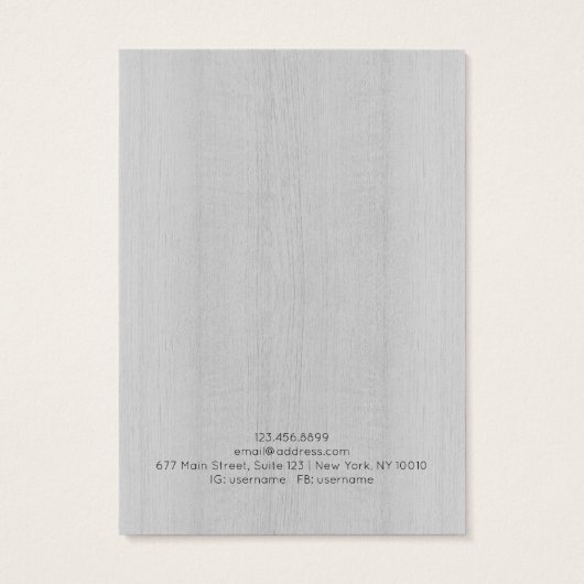 Collier Bijoux Carte d'affichage ・ Bois blanc (Dos)