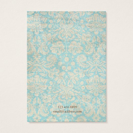 Collier Bijoux Carte d'affichage ・ Damas Turquoise (Dos)