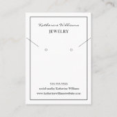 Collier blanc simple et carte d'affichage (Devant)