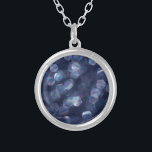 Collier Blue Sparkle<br><div class="desc">Abstract midnight blue colored bokeh sparkle affichage. Élégant,  peaceful et sublime.</div>