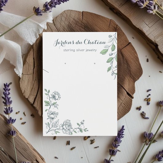 Collier botanique français et carte d'affichage d'