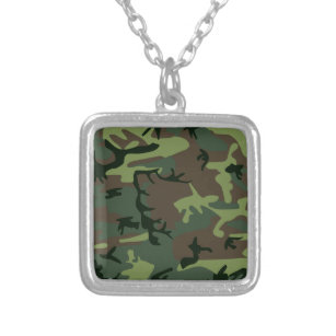 Collier Camouflage Camo Green Motif Brown