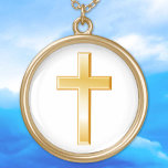 Collier Christian Gold Cross<br><div class="desc">La croix est un symbole central de la foi chrétienne. Ce symbole sert également de rappel des croyances religieuses chrétiennes et de la dévotion spirituelle. ***Veuillez noter que la couleur or sur l'illustration n'est pas métallique.**</div>