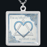 Collier Citation Mariage Pearly Blue des Psaumes - Personn<br><div class="desc">Ce magnifique collier d'argent fait un joli cadeau pour toutes les femmes de votre fête de mariage - mais fonctionne aussi pour un cadeau fiançailles ou anniversaire! Doté d'une peinture unique et originale de l'artiste numérique, Leslie Sigal Javorek qui imite le look de cloisonné bleu nacré accentué avec des aquamarines...</div>