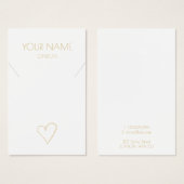 Collier coeur or ou carte d'affichage bracelet (Devant & derrière)