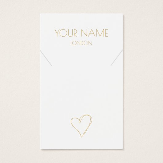 Collier coeur or ou carte d'affichage bracelet (Devant)