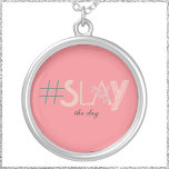 Collier Cute rose & beige SLAY Jour<br><div class="desc">Design décoratif #SLAY avec typographie mixte.</div>