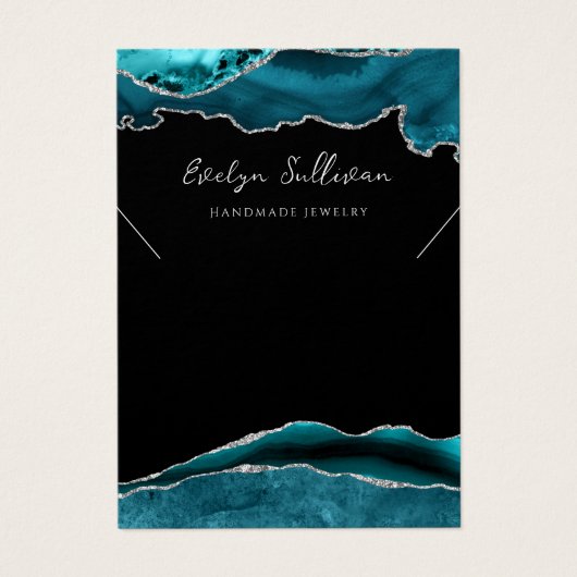 Collier d'agate turquoise et argent (Devant)