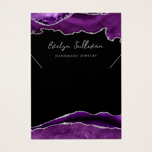 Collier d'agate violet et argent (Devant)