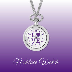 Collier d'amour violet et blanc