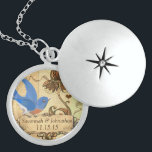 Collier d'anniversaire de Bluebird Vintage mariage<br><div class="desc">Colliers à saké Choisissez soit Argent Plated Rose Gold Finish ou Argent Sterling Unique Personnalisé 1er cadeau de Noël, cadeaux de mariage, faveurs de mariage, Bluebird mariage anniversaire keepsaké, lovebird mariage, heureux mariage, inséparables mariage, bleu poussiéreux mariage, 25e anniversaire de mariage, Dusty bleu mariage anniversaire, bleu poussiéreux mariage gardien Mariage...</div>