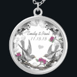 Collier d'anniversaire de la Fuchsia Vintage maria<br><div class="desc">Colliers de conservation Choisissez soit Plat Argent,  soit Argent Argent Sterling</div>