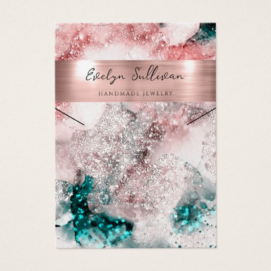 Collier d'aquarelle rose turquoise (Devant)