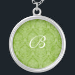 Collier d'argent stérile Monogramme en dentelle ve<br><div class="desc">Beau collier en argent Lace Sterling - couleur arrière - plan peut être changée.. Grand comme une faveur de mariage,  un cadeau mariage,  un cadeau d'anniversaire ou un cadeau de vacances.</div>