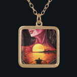 Collier de dame coucher de soleil<br><div class="desc">Colliers avec Femme de Coucher de soleil romantique - Rêves d'amour - Art de peinture MIGNED - Choisissez / Ajoutez votre texte unique / Nom / Couleur - Faites votre cadeau de collier spécial - Redimensionnez et déplacez ou supprimez et ajoutez des éléments / texte avec outil de personnalisation !...</div>