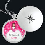Collier de femme de chambre Fuchsia pour cheveux B<br><div class="desc">Colliers de conservation Choisissez soit Silver Plated Gold Finish ou Sterling Silver Unique Personnalisé! st Christmas Cadeau Mariage Keepsaké Wedding Party Colliers - pour changer la couleur arrière - plan - cliquez sur personnaliser - cliquez sur modifier - choisissez l'outil dernier dans le menu déroulant et choisissez l'une des couleurs...</div>