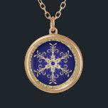 Collier de flocon de neige bleu, Parties scintilla<br><div class="desc">Cette marine festive et le bleu royal avec un collier de flocon de neige en faux parties scintillant or (IMPRIMÉ) correspond au faire-part de mariage ci-dessous. Ce serait un cadeau de remerciement parfait pour votre femme de chambre, Flower Girls, Maid of Honor ou quelqu'un d'autre dans votre fête de mariage....</div>